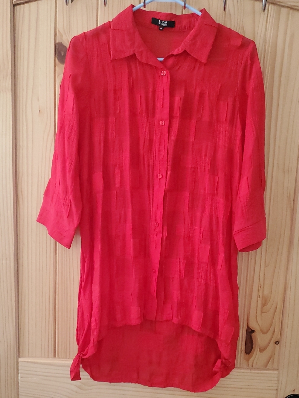 Red Sheer Blouse Lior Paris